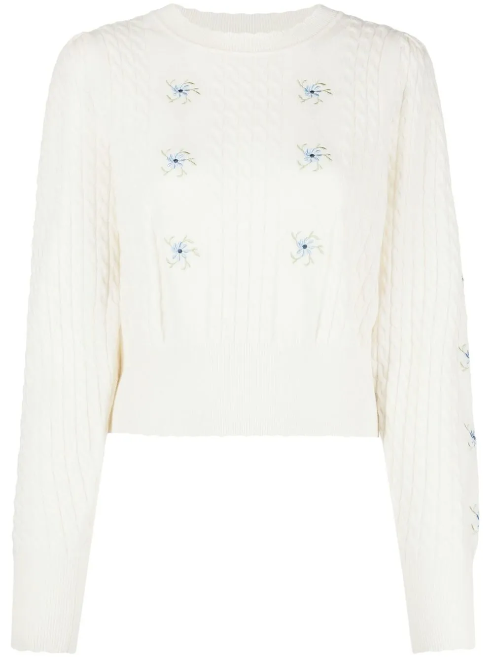 

SANDRO Touquet floral-embroidered jumper - White