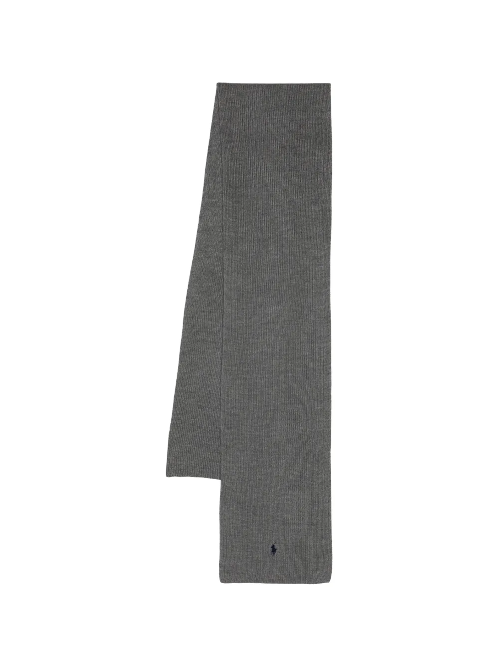 Polo Ralph Lauren embroidered-logo ribbed-knit scarf