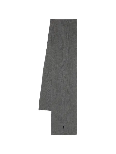 Polo Ralph Lauren embroidered-logo ribbed-knit scarf