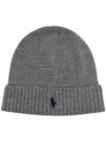 Polo Ralph Lauren embroidered-logo ribbed beanie - Grey
