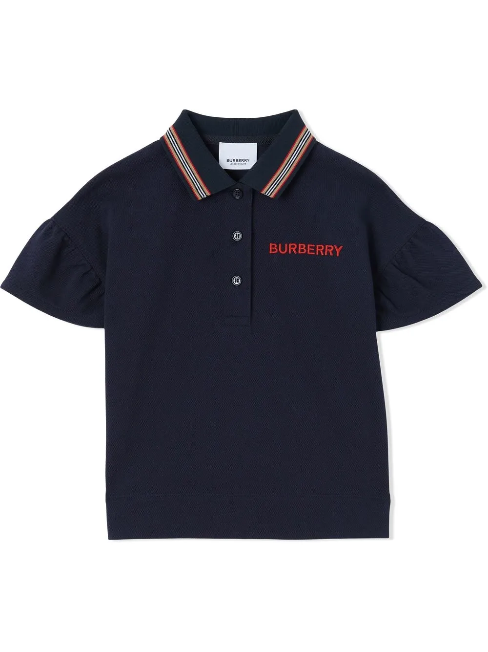 

Burberry Kids Icon Stripe piqué polo shirt - Blue