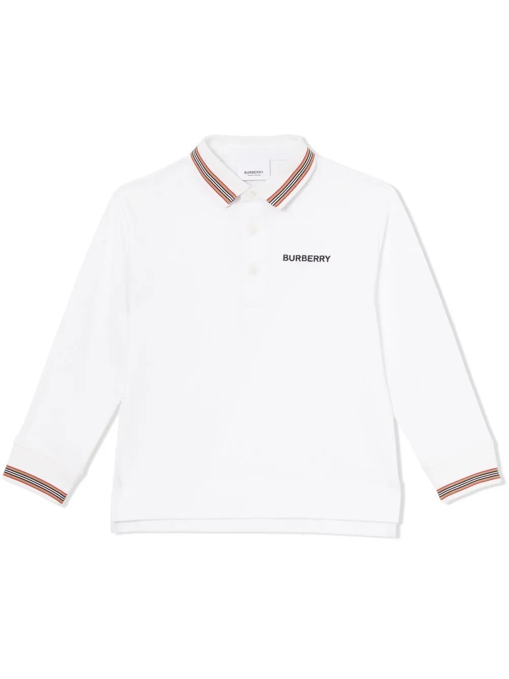 

Burberry Kids playera tipo polo con detalle Icon Stripe - Blanco