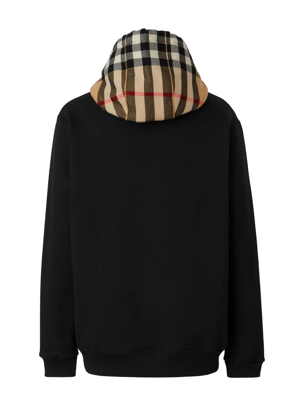 Burberry check hood Cotton Hoodie Black FARFETCH TR