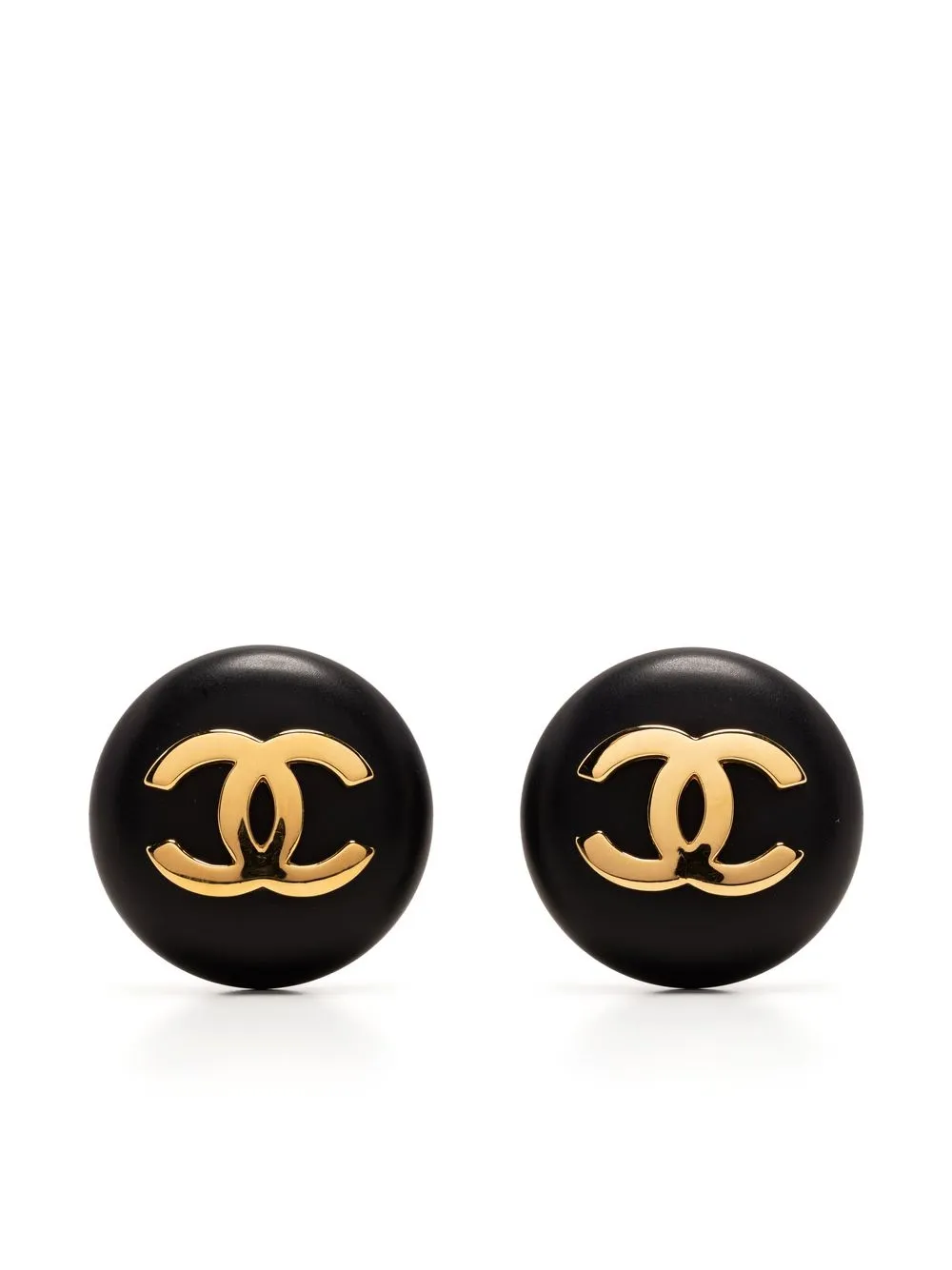

Chanel Pre-Owned aretes de clip con logo CC 1989 - Negro