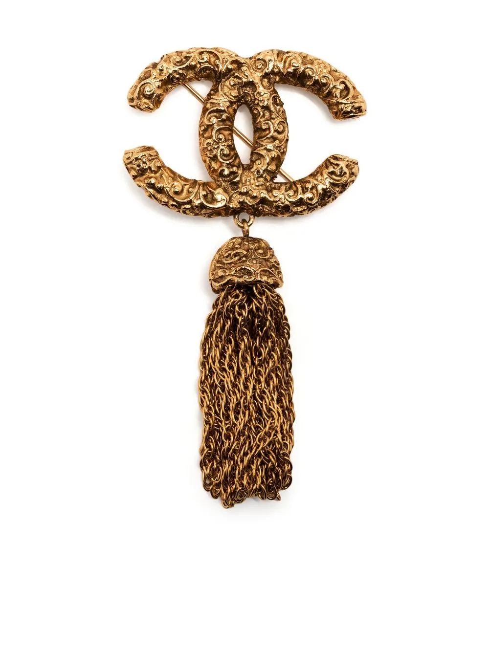 

CHANEL Pre-Owned 1993 CC tassel brooch - Gold