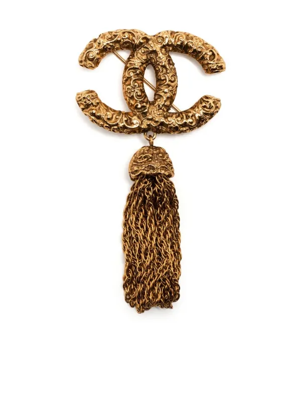 CHANEL Pre-Owned CC Round Brooch - Farfetch