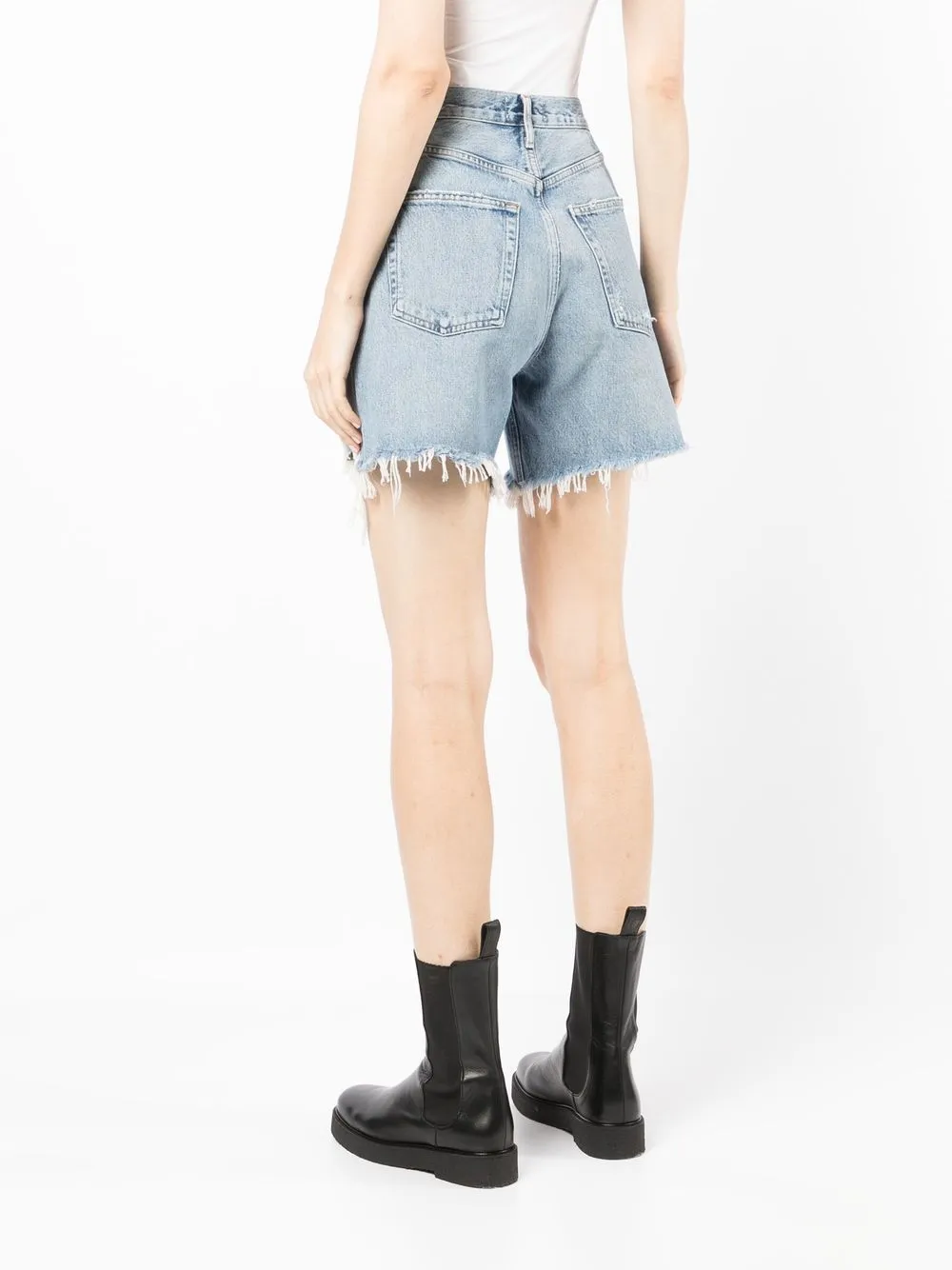 Stella high-rise denim shorts