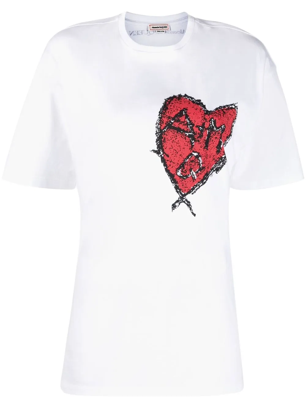 

Alexander McQueen playera manga corta con logo estampado - Blanco