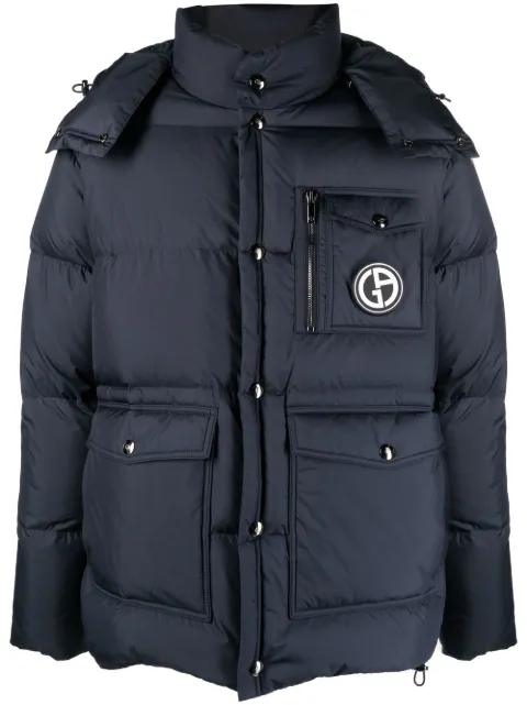 logo-patch padded jacket