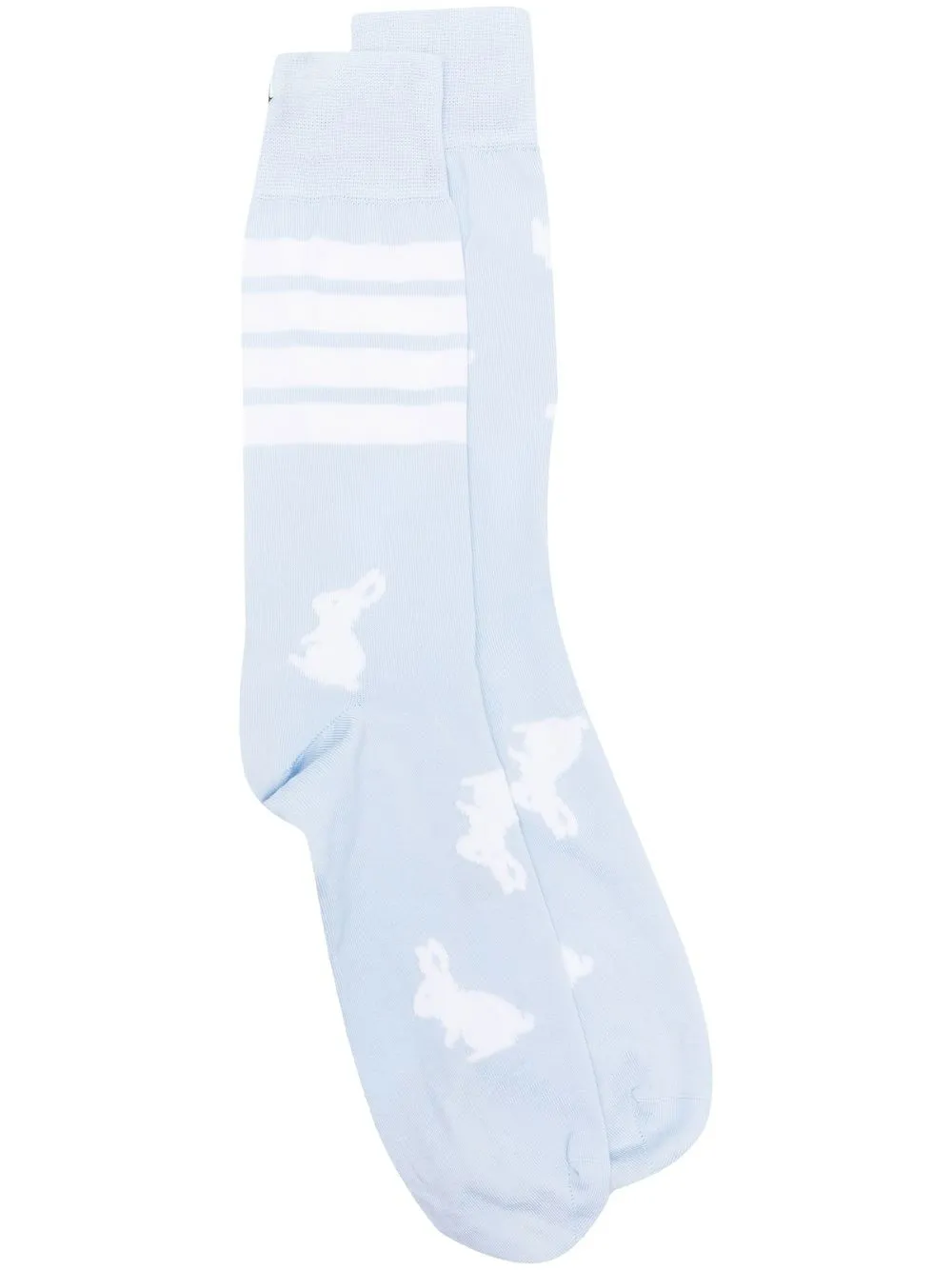 

Thom Browne Rabbit intarsia cotton socks - Blue