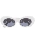 Versace Eyewear Medusa oval-frame sunglasses - White