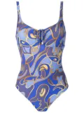 Lygia & Nanny graphic-print front-tie swimsuit - Blue