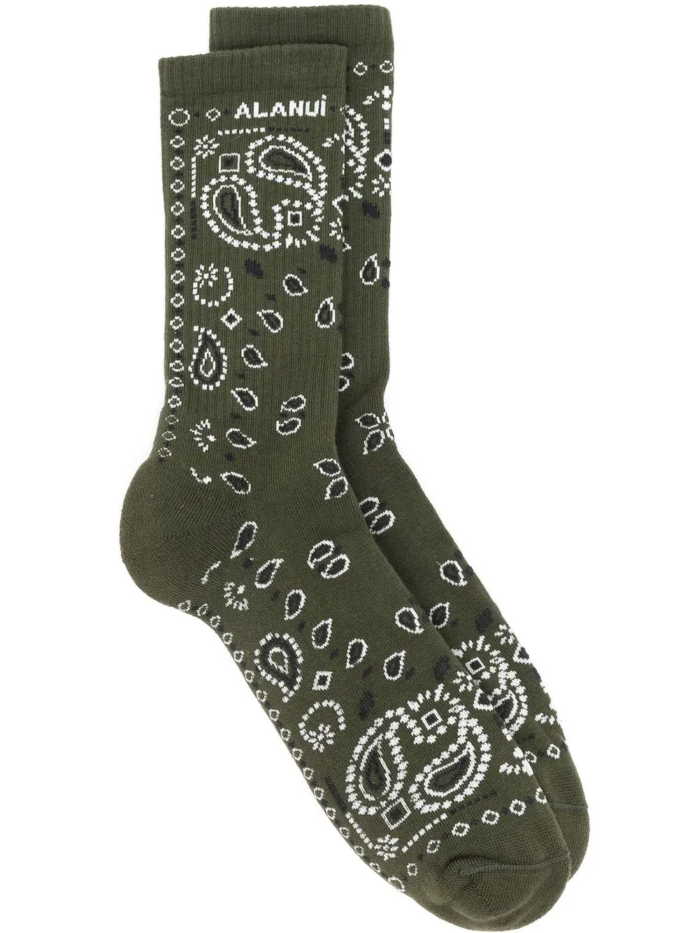 

Alanui paisley-intarsia socks - Green