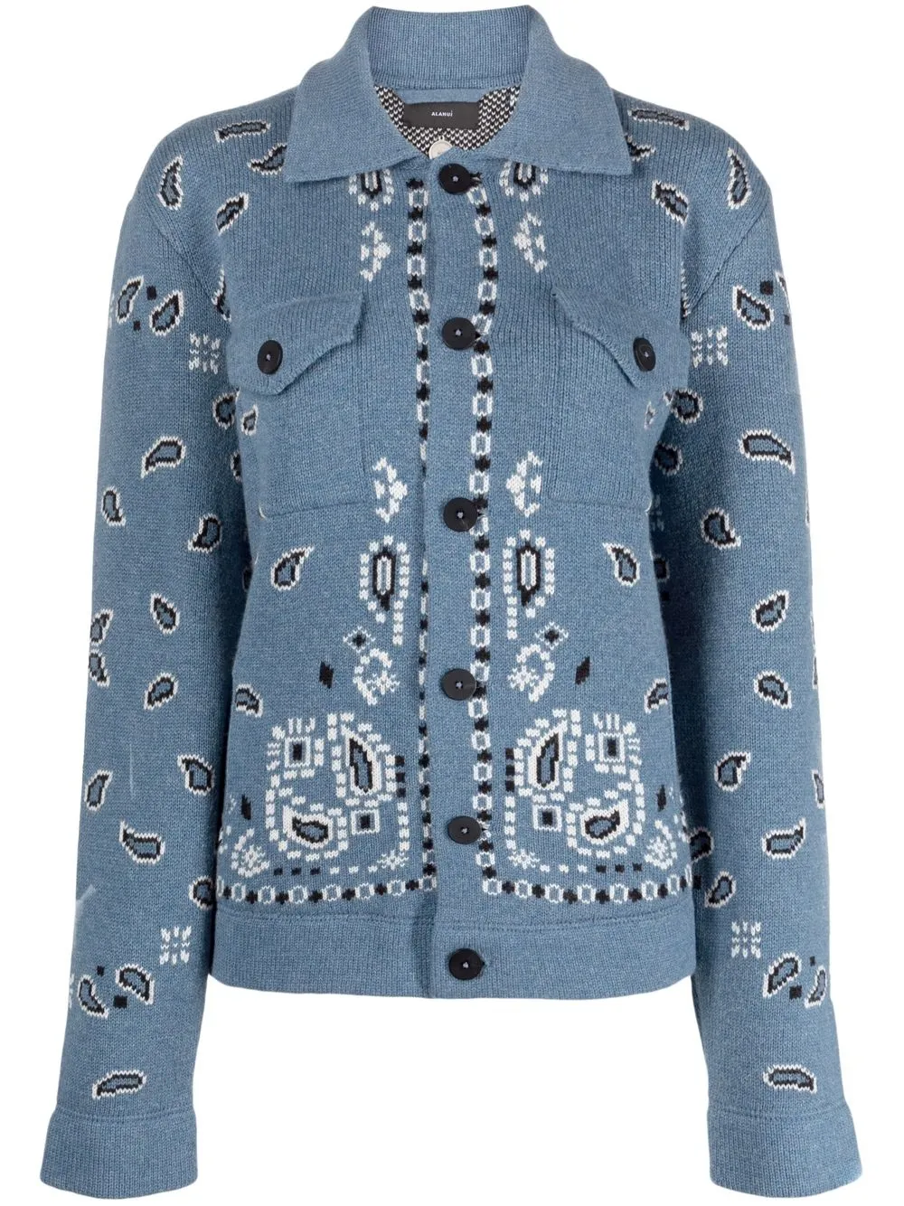 

Alanui bandana-pattern button-fastening cardigan - Blue