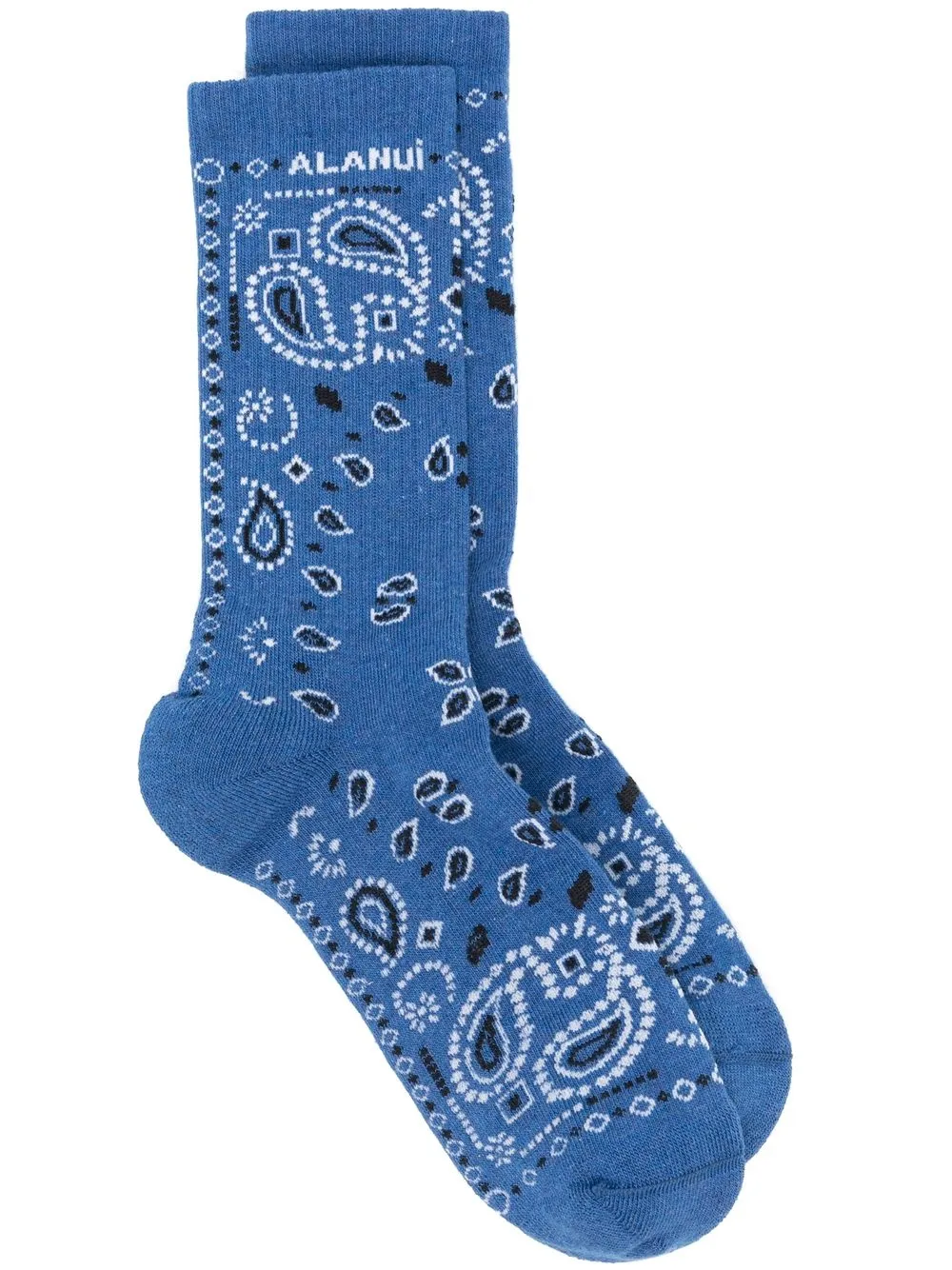 

Alanui paisley-intarsia socks - Blue