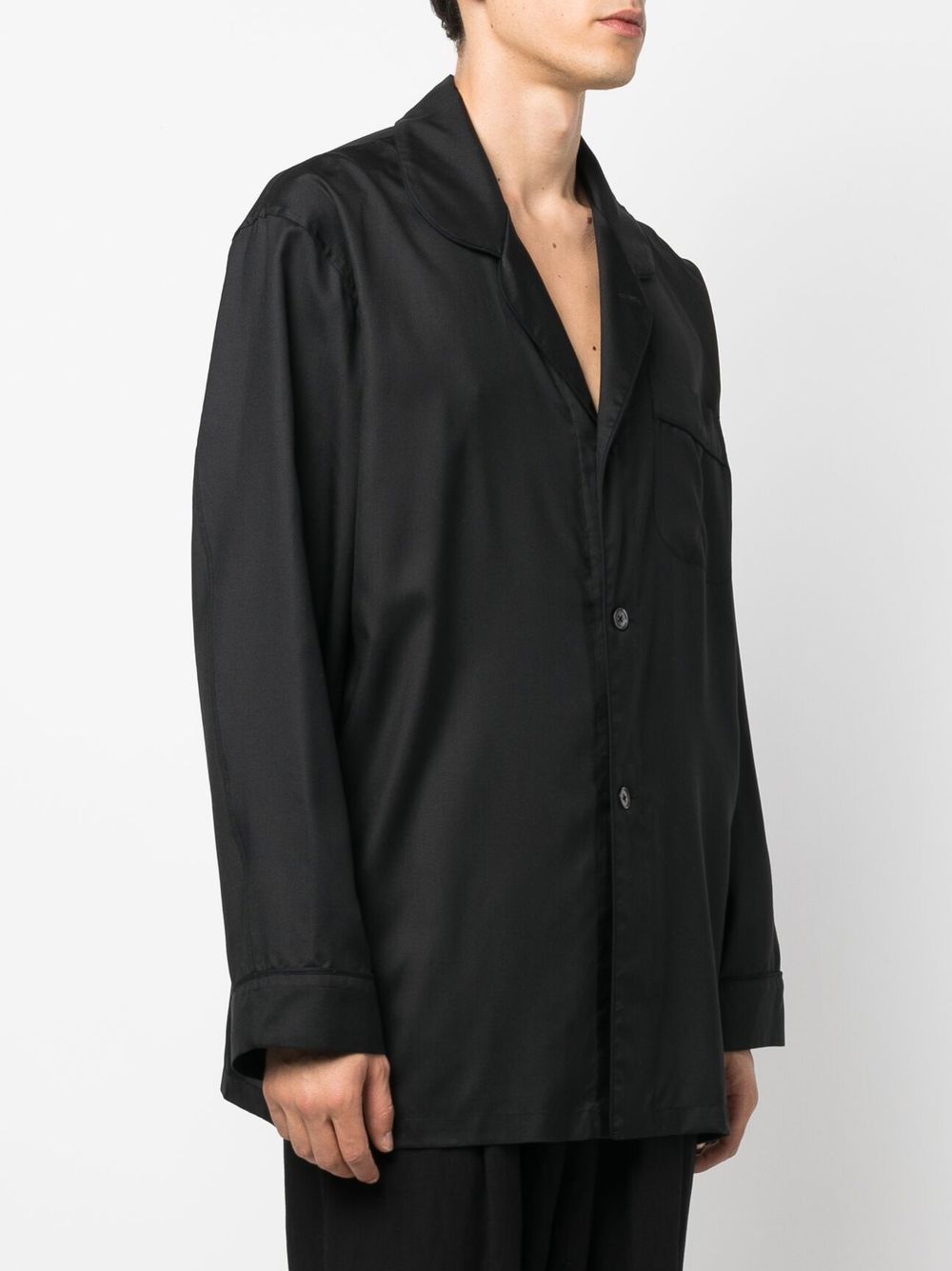 Shop Maison Margiela Long-sleeve Silk Shirt In Black