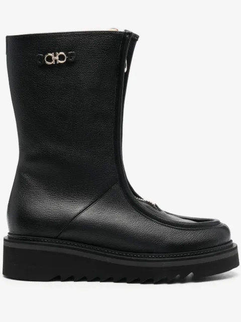 Ferragamo 50mm zip-front leather boots