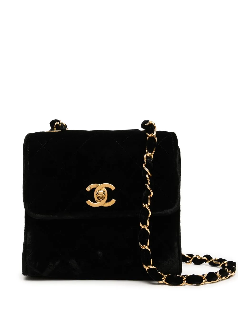 

Chanel Pre-Owned bolsa de hombro CC con capitonado de rombos 1991-1994 - Negro