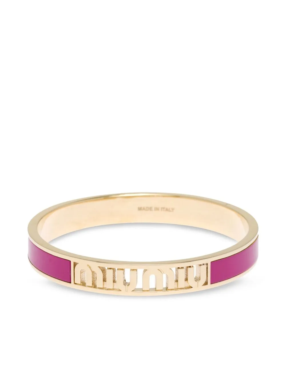 

Miu Miu cut-out logo enameled bracelet - Pink