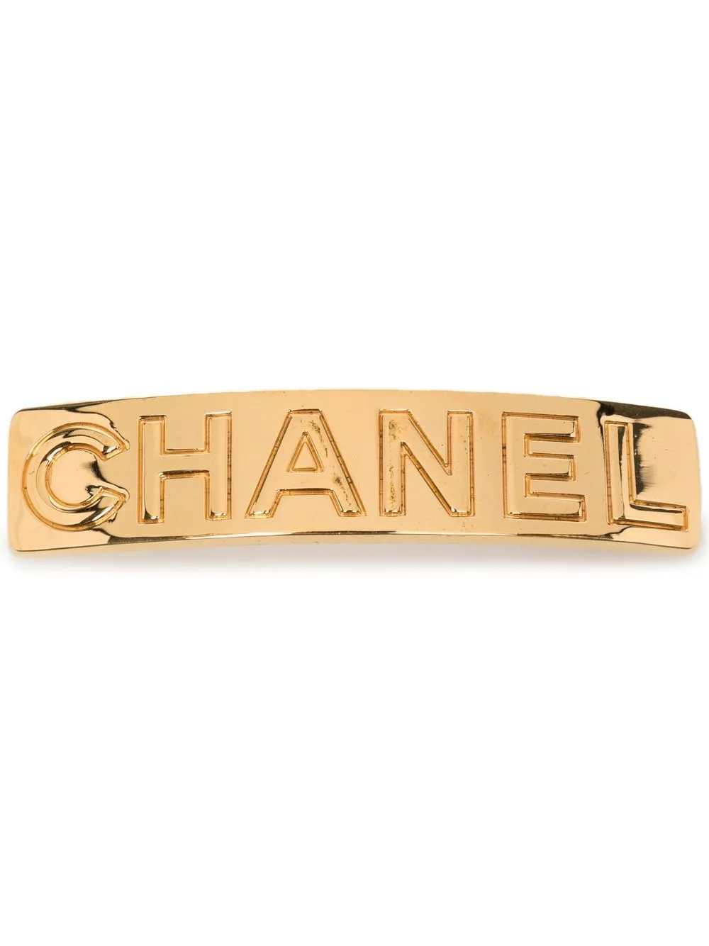 

Chanel Pre-Owned 1986-1994 logo-engraved hair barrette - Gold