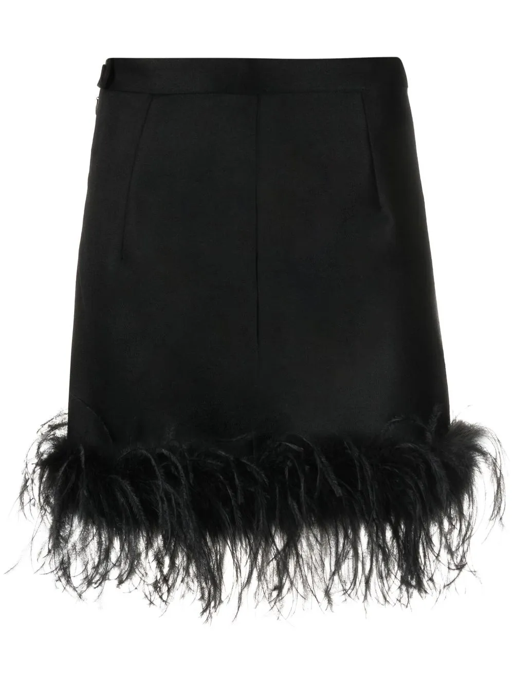 

STYLAND falda midi con ribete de plumas - Negro