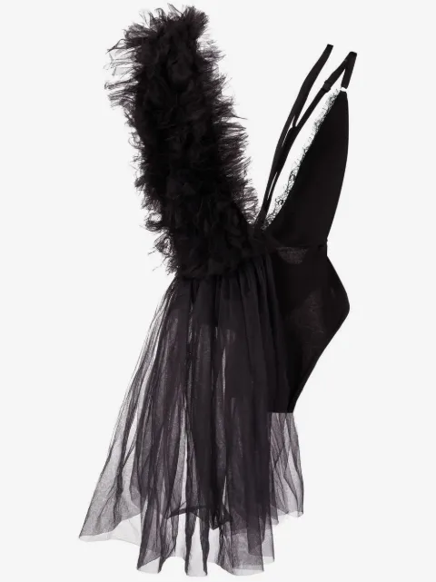 Alchemy x Lia Aram asymmetric tulle bodysuit