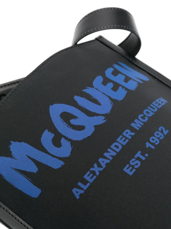 【送料&関税込】Alexander McQueen Logo Flap Shoulder Bag Alexander McQueen Army Green Nylon Graffiti Skull Shoulder