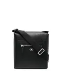 Ferragamo logo-plaque leather messenger bag - Black