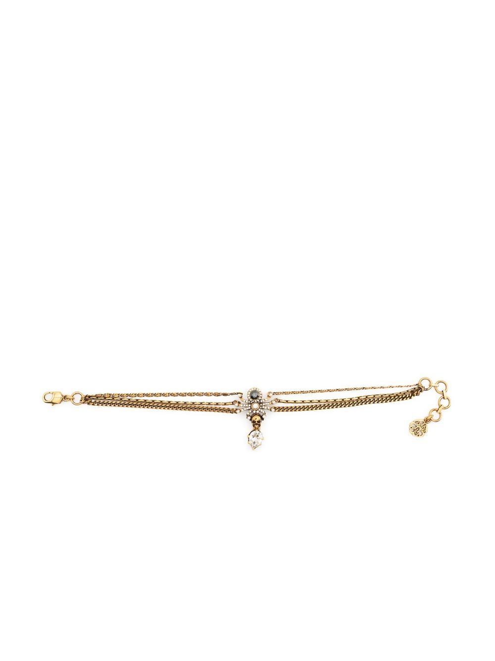 

Alexander McQueen pulsera con motivo Skull - Dorado