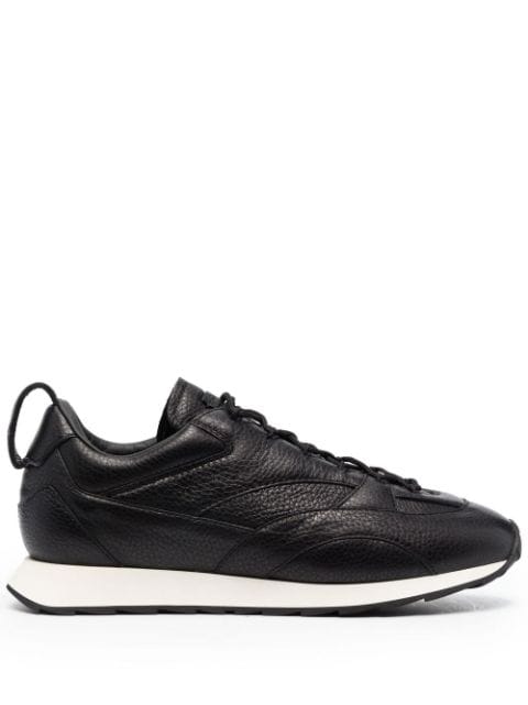 Giorgio Armani panelled lace-up leather sneakers