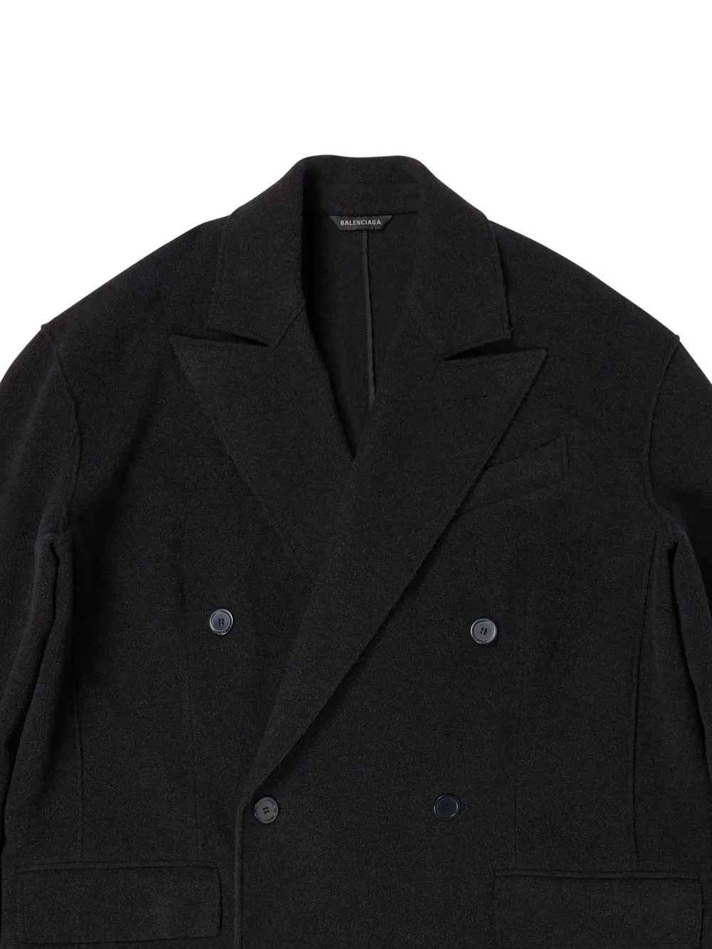 Shop Balenciaga Double-breasted Cashmere Coat In Black