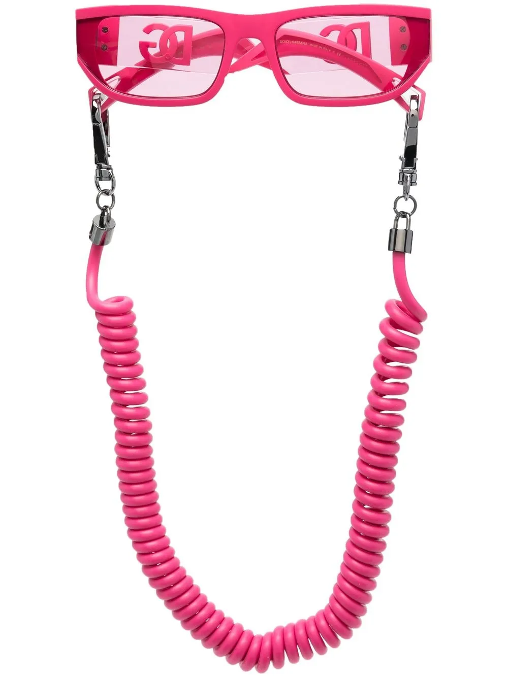 Dolce & Gabbana Eyewear Occhiali da sole squadrati con logo - Rosa