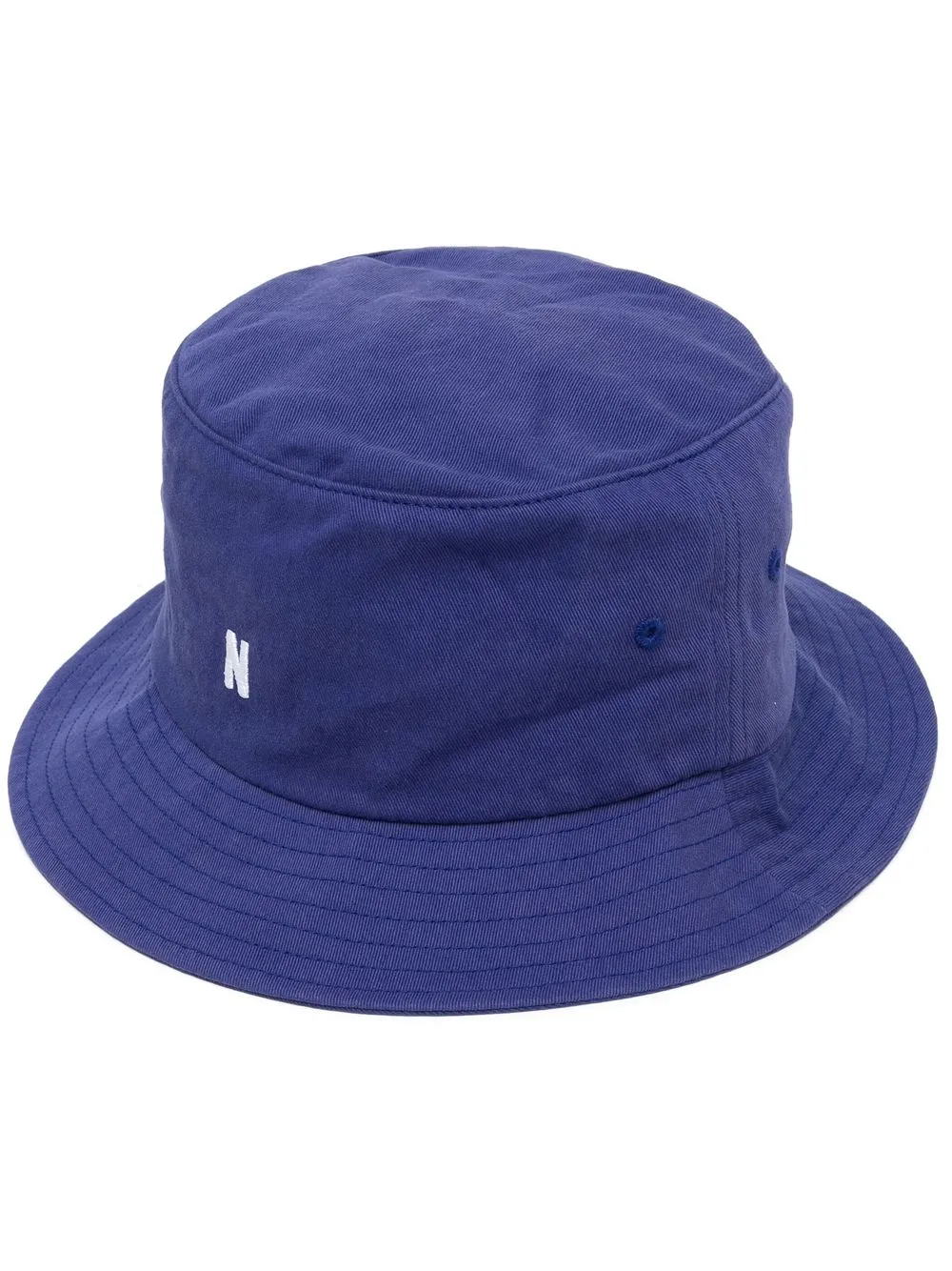 Norse Projects Monogram-embroidered Bucket Hat In Blue | ModeSens