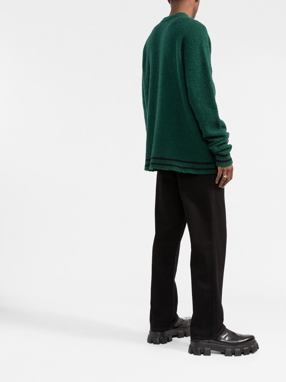 Shop Balmain Button-embossed Knitted Jumper In Grün