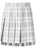 Thom Browne checked pleated skirt - Grey