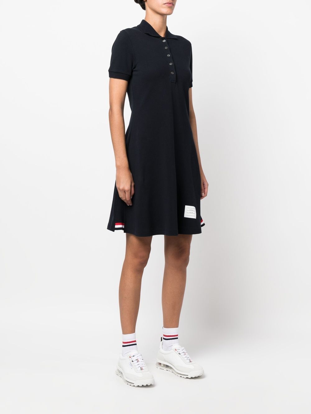 Thom Browne Pique Short-sleeve Tennis Dress In Blue | ModeSens
