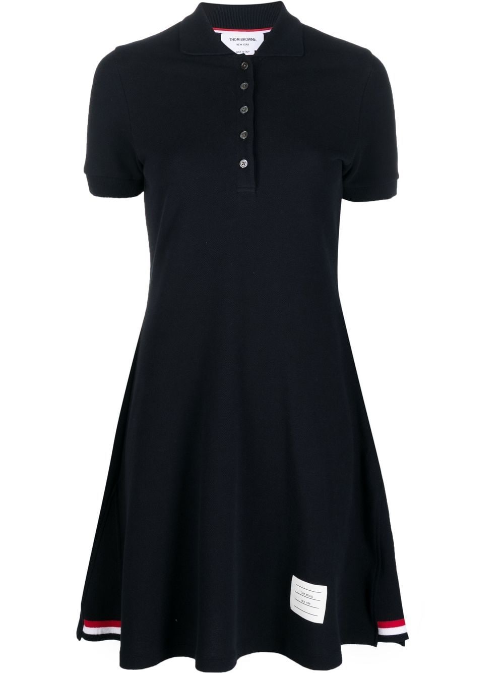 Thom Browne Pique Short-sleeve Tennis Dress In Blue