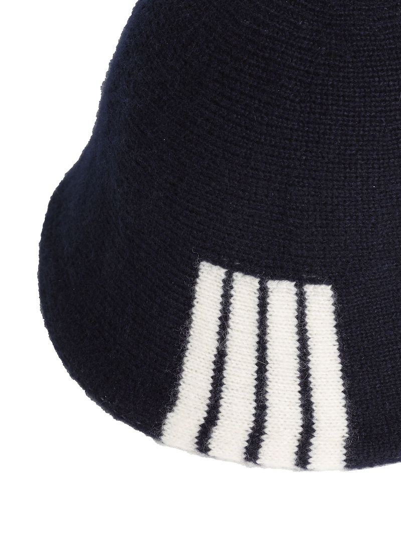 Hairy Silk Cashmere 4 Bar Bucket Hat Thom Browne Official