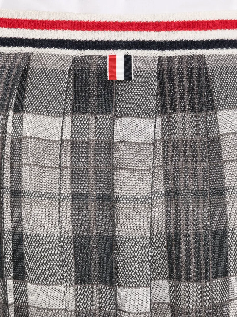Silk Cotton Madras Below the Knee Pleated Skirt Thom Browne Official