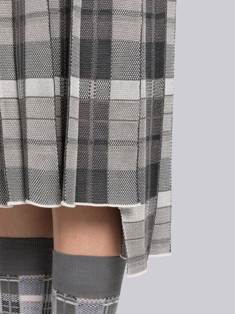 Silk Cotton Madras Below the Knee Pleated Skirt Thom Browne Official