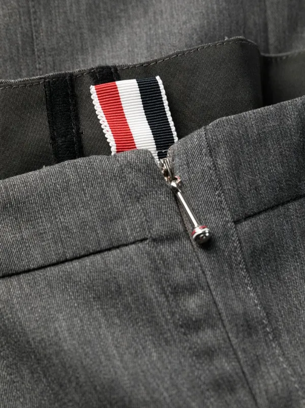 THOM BROWNE☆25SS クラシック ウール ブレザー LADIES MED GREY Thom Browne 4-Bar pleated miniskirt FGC402V.06146-035 MED