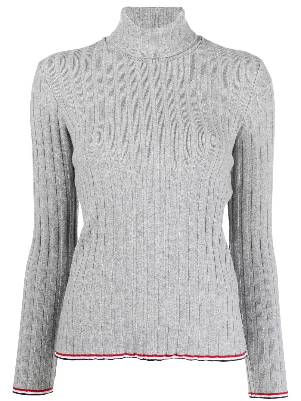 

Thom Browne RWB trim turtleneck jumper - Grey