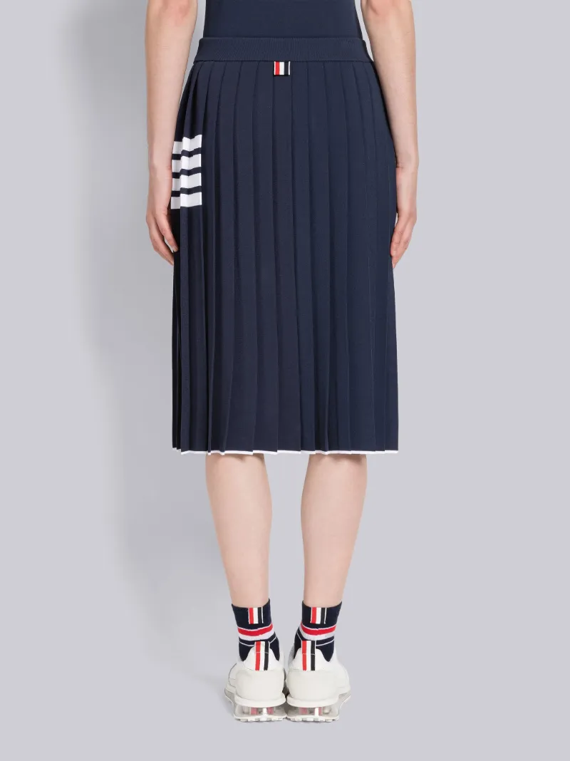 Viscose Tipping Pleated 4Bar Below the Knee Wrap Skirt Thom Browne