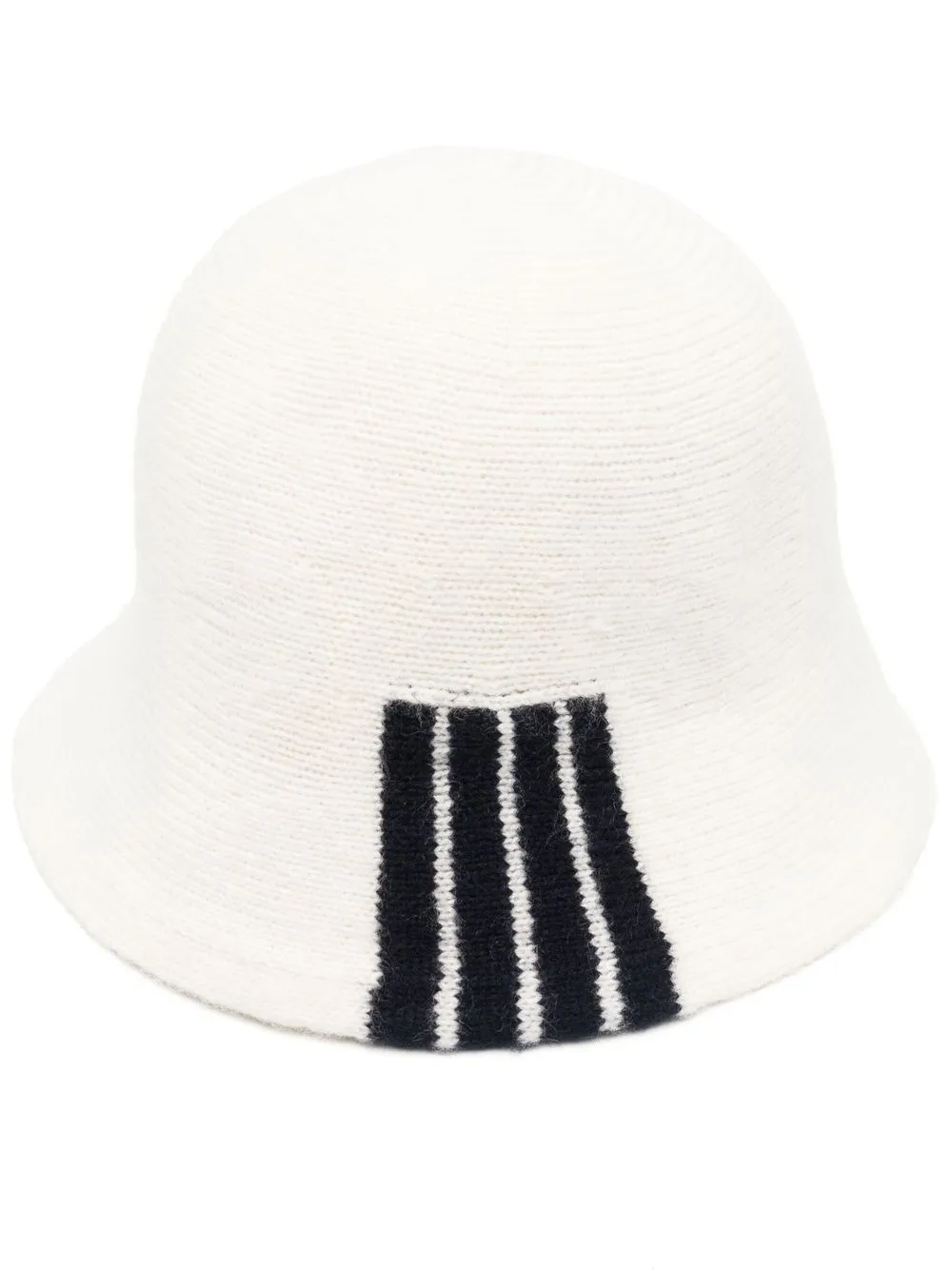 

Thom Browne 4-Bar stripe knitted bucket hat - White