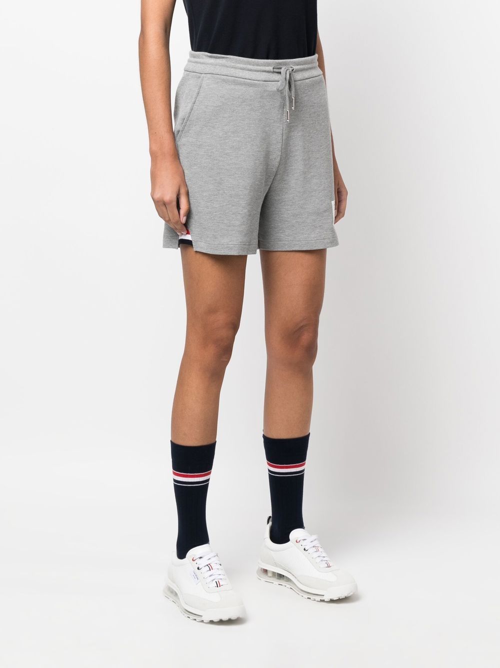 Shop Thom Browne Tie-waist Shorts In Grey