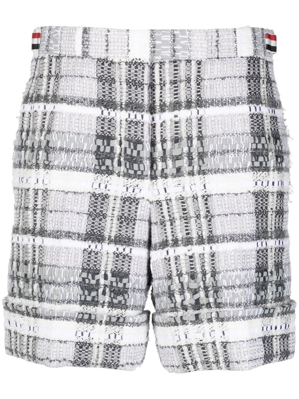 Thom Browne Checked Tweed Shorts In Grey