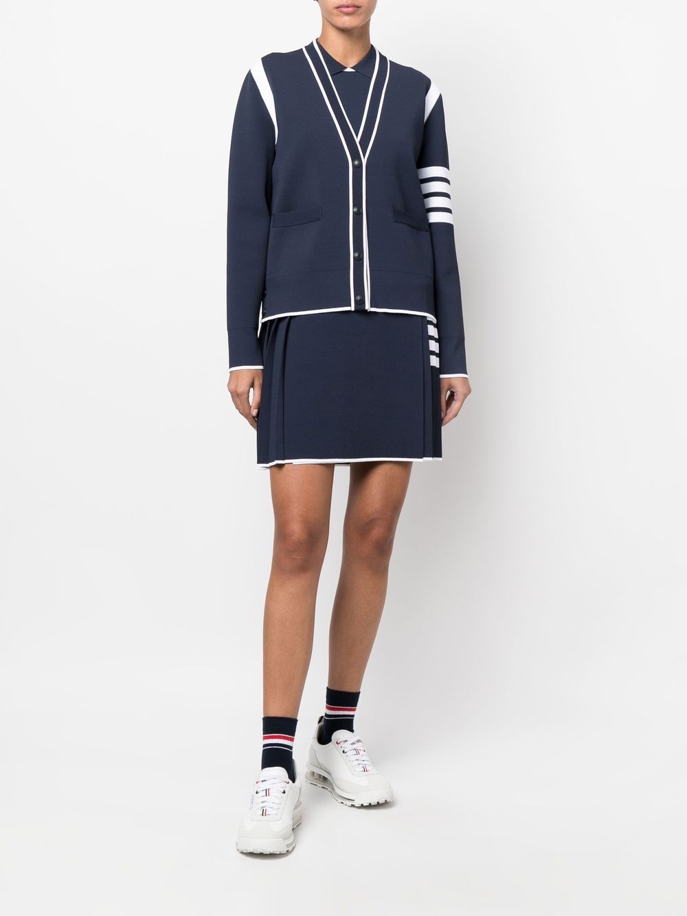 Thom Browne Gestreepte plooirok - Blauw