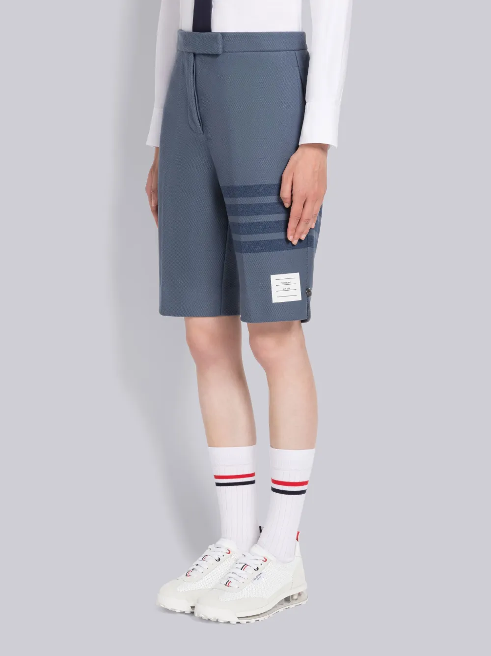 Thom Browne 4-bar Stripe Bermuda Shorts In Blue