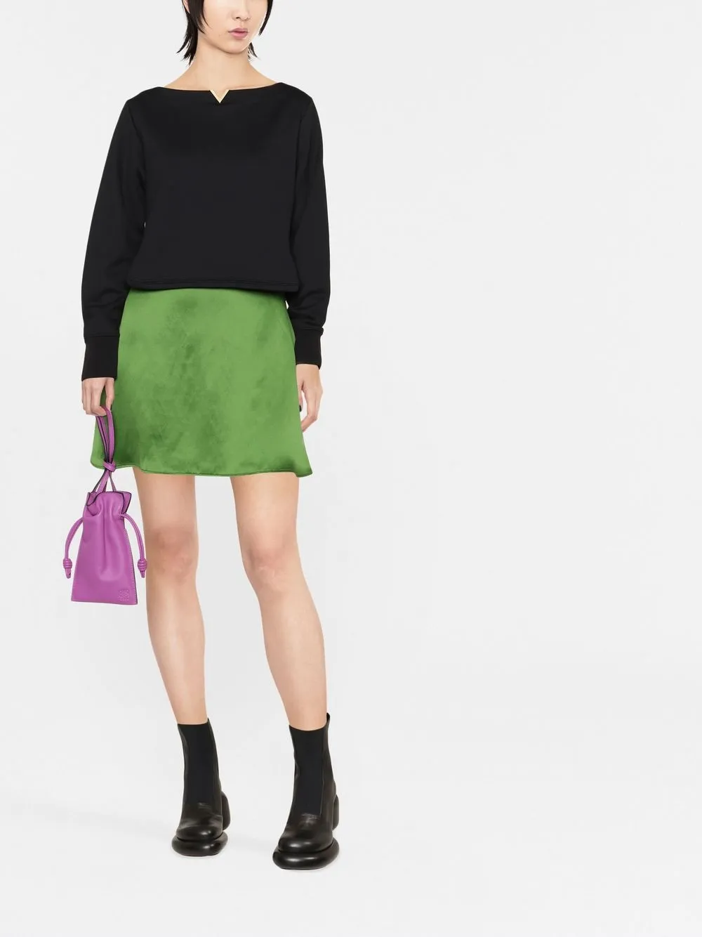 Valentino Garavani Blouse met boothals - Zwart