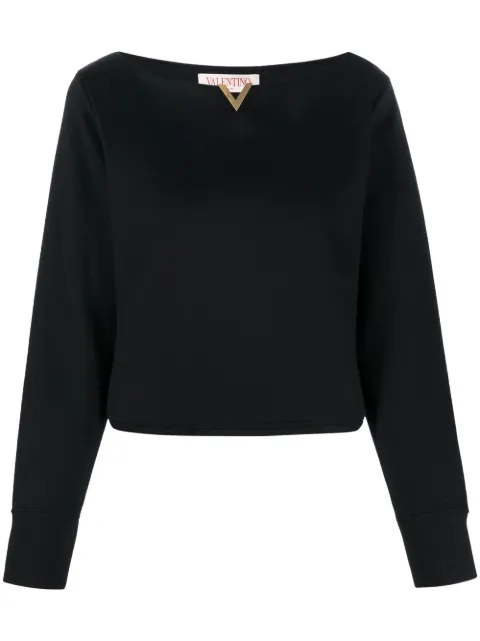 Valentino Garavani VLOGO plaque boat neck blouse